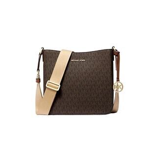 MICHAEL KORS Jet Set Travel Small Signature Logo Messenger Bag In Brown NWT